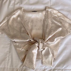 Rose Gold flower short sleeve blouse